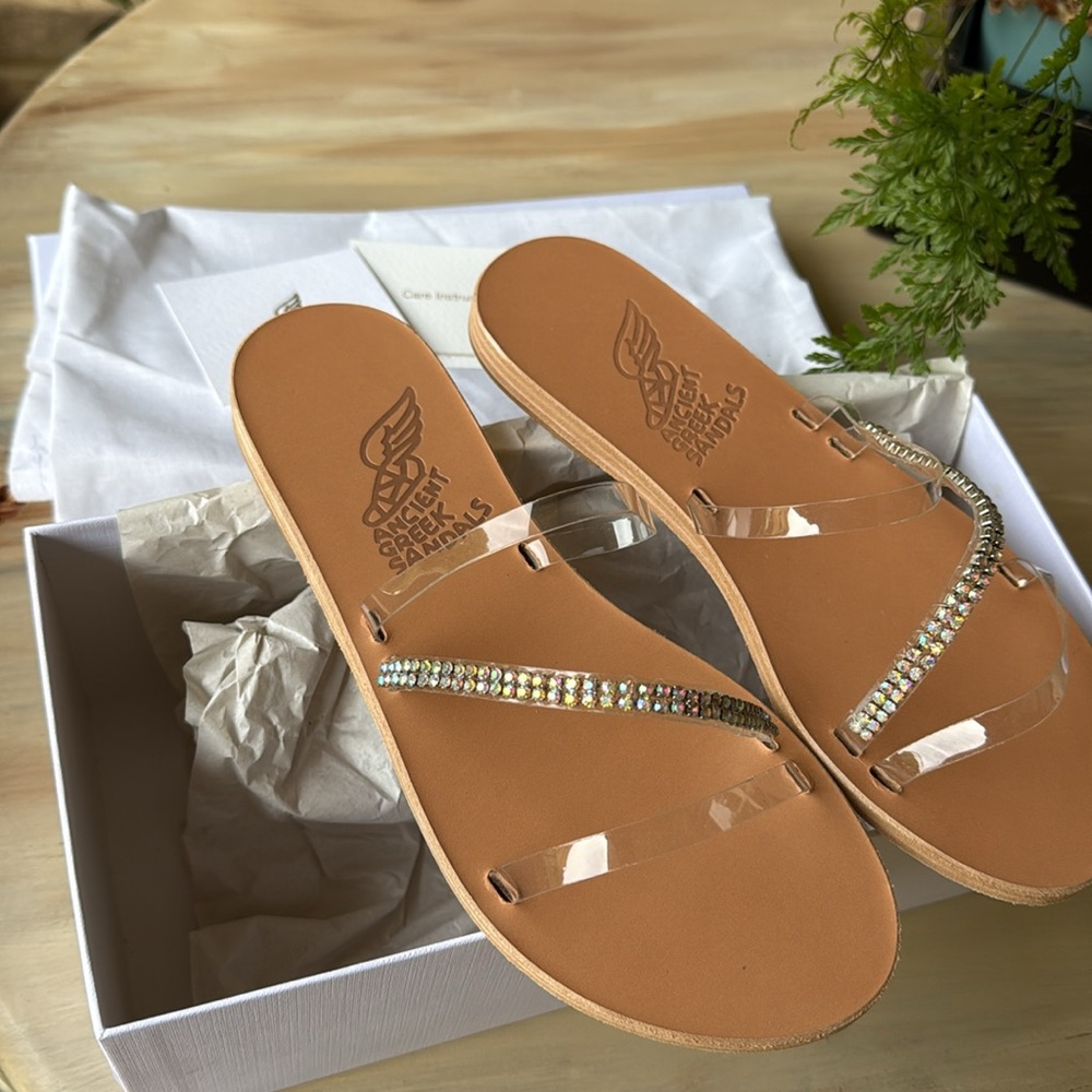 Ancient Greek Sandals Polytimi Crystal/Vinyl